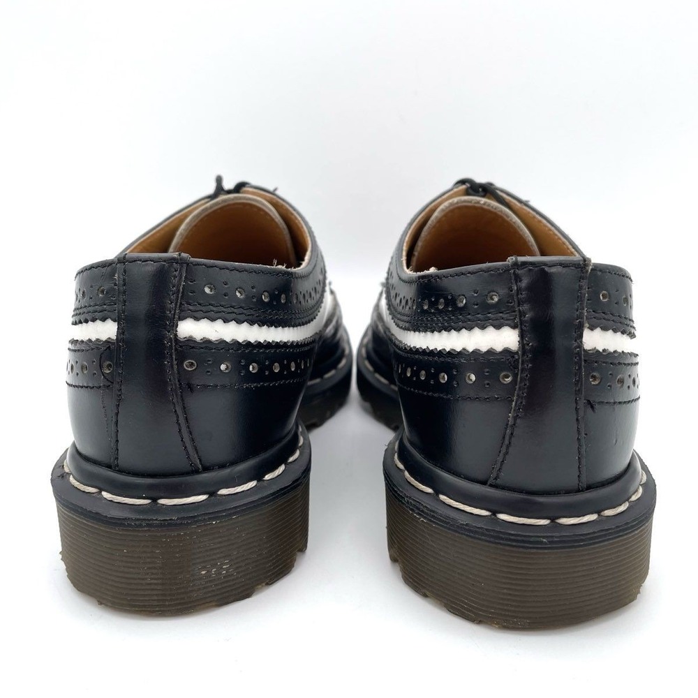 Dr. Martens 3989 Made in England Black White Wingtip Brogue Shoes Women's Size 7 - Picture 7 of 8